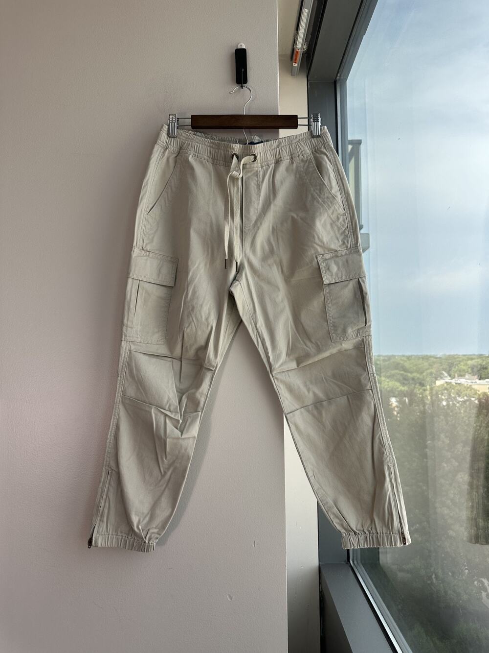 POLO Ralph Lauren Khaki Chino Jogger Utility Pants Safari Vent Cuff Women SP